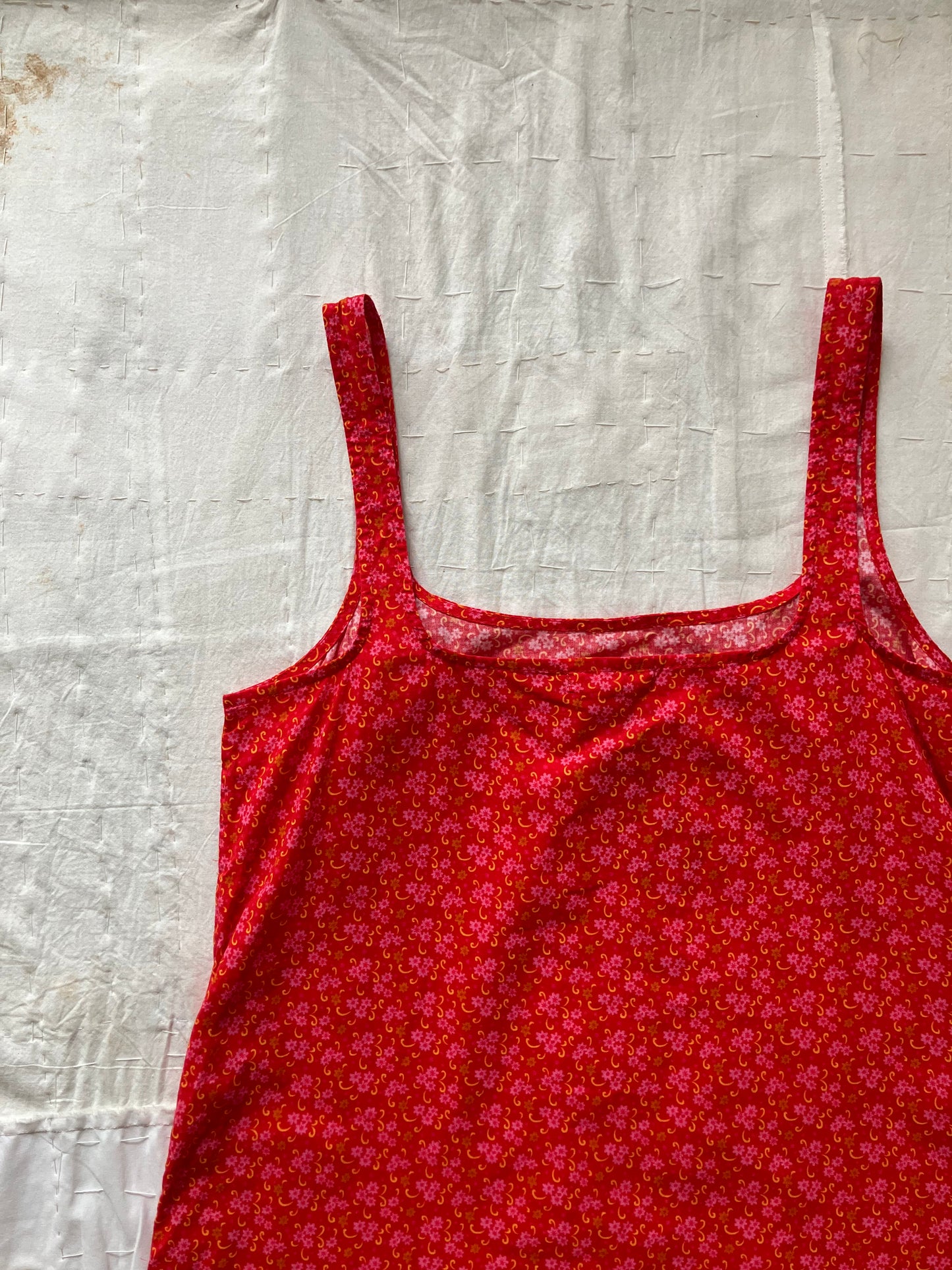 【Pre-loved】sula - plain dress - red flower