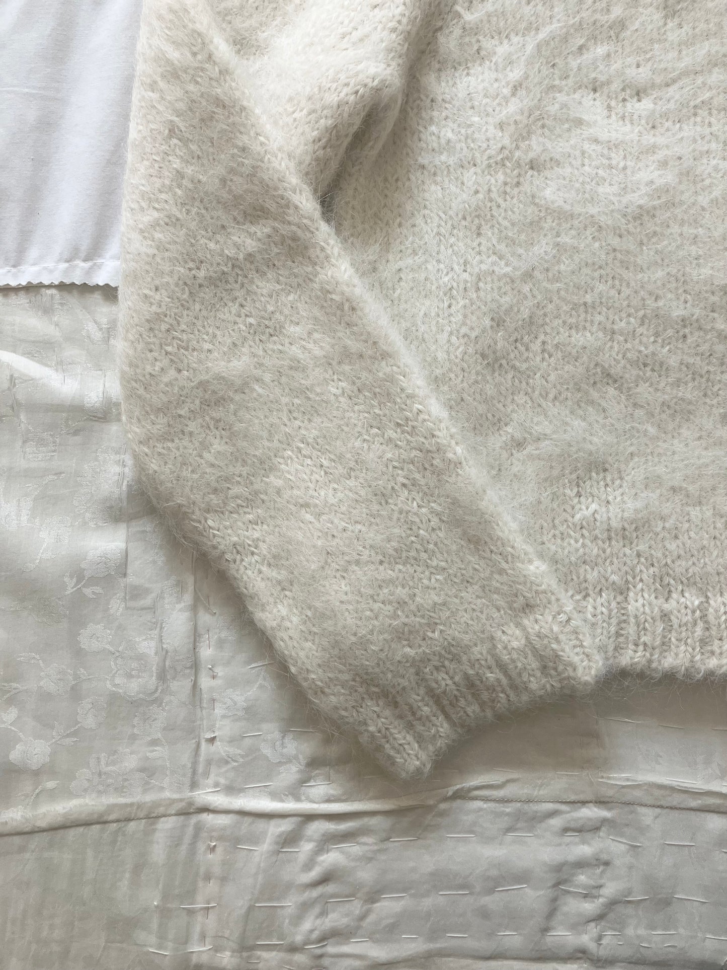 sula - fluffy alpaca nickel cardi - cream