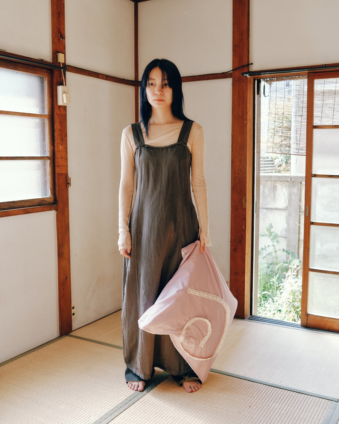 sula - wide strap dress - beluga