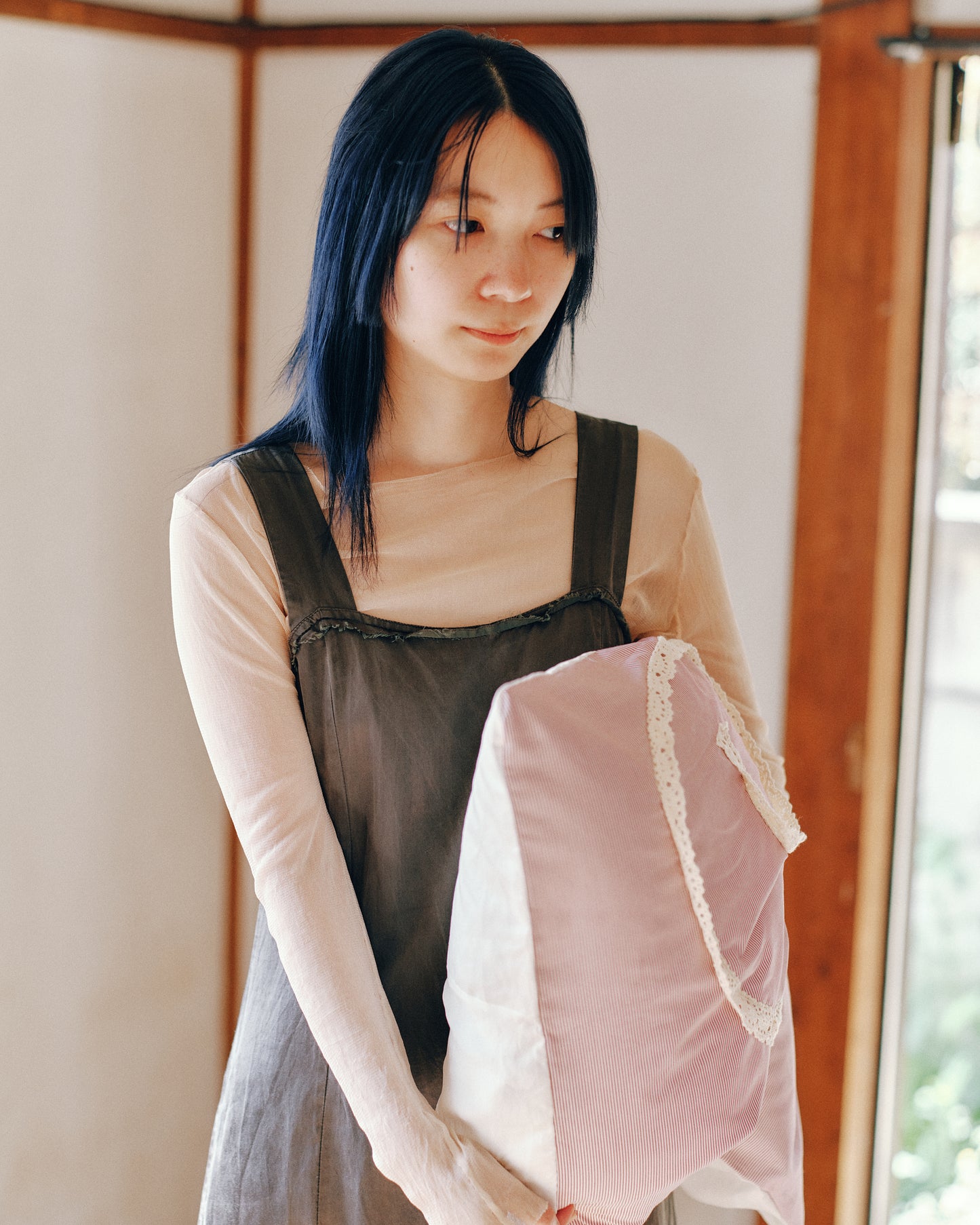 sula - wide strap dress - beluga