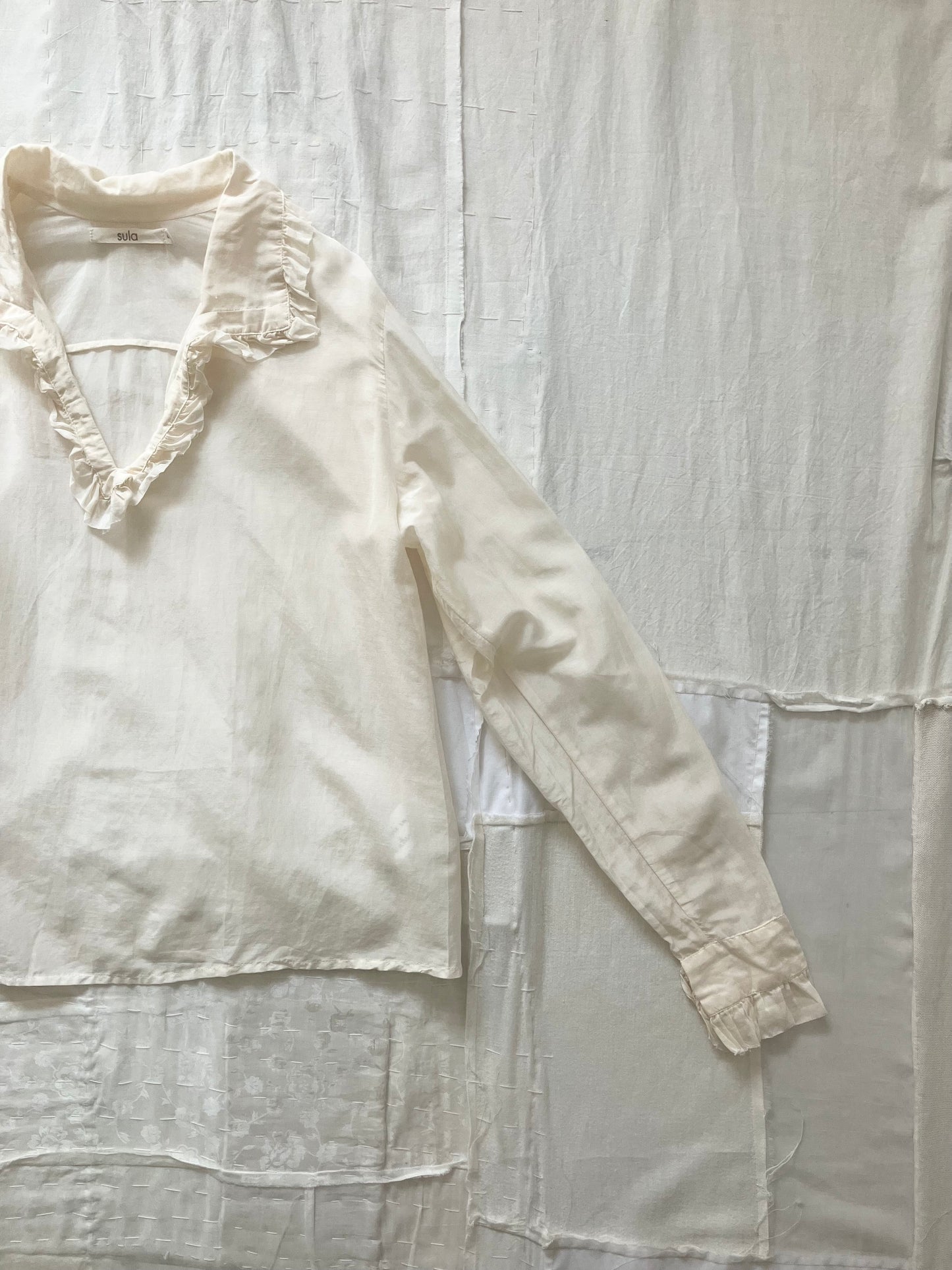 sula - frill blouse - egg nog