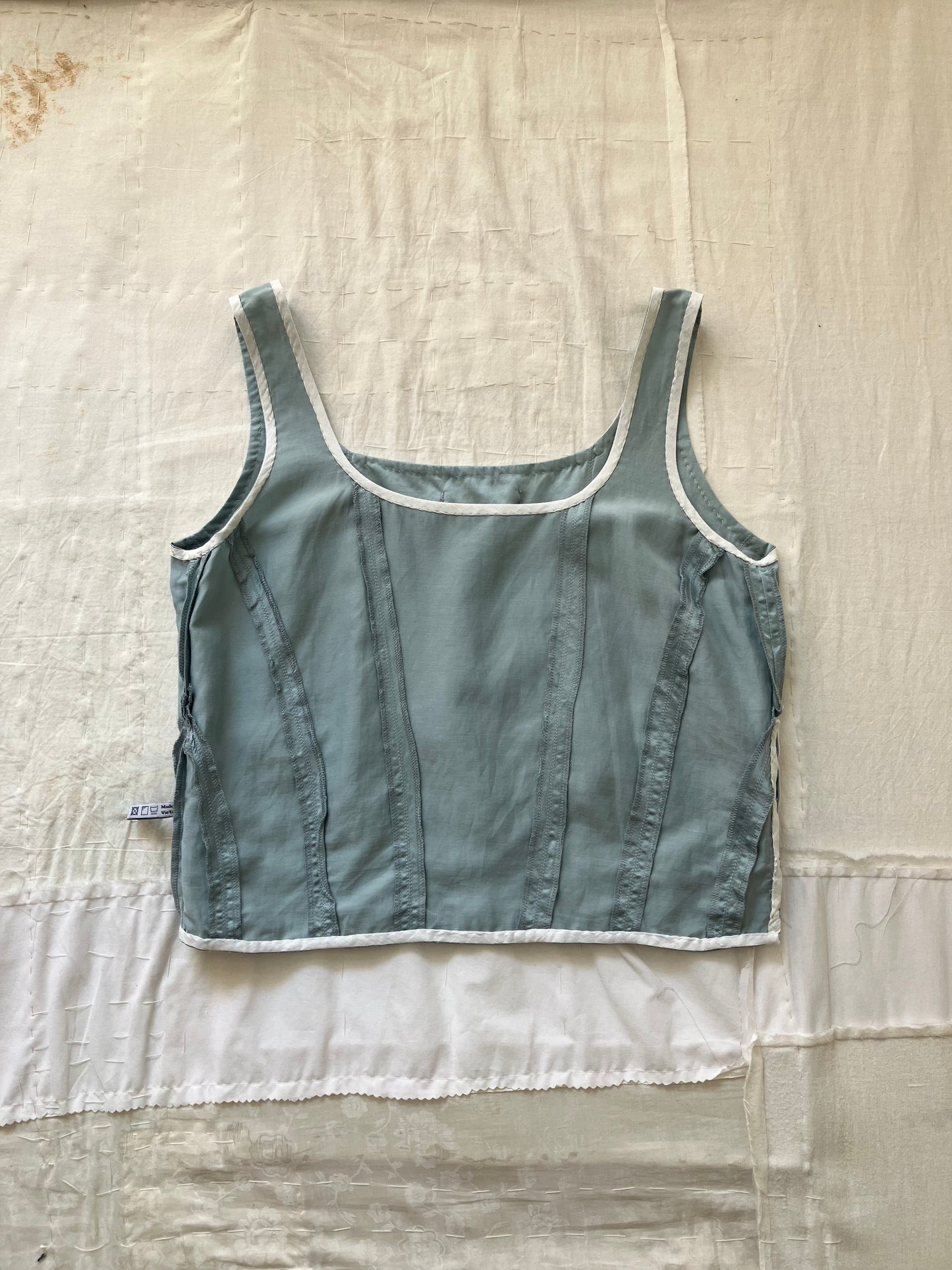 sula - corset top - pearl-blue
