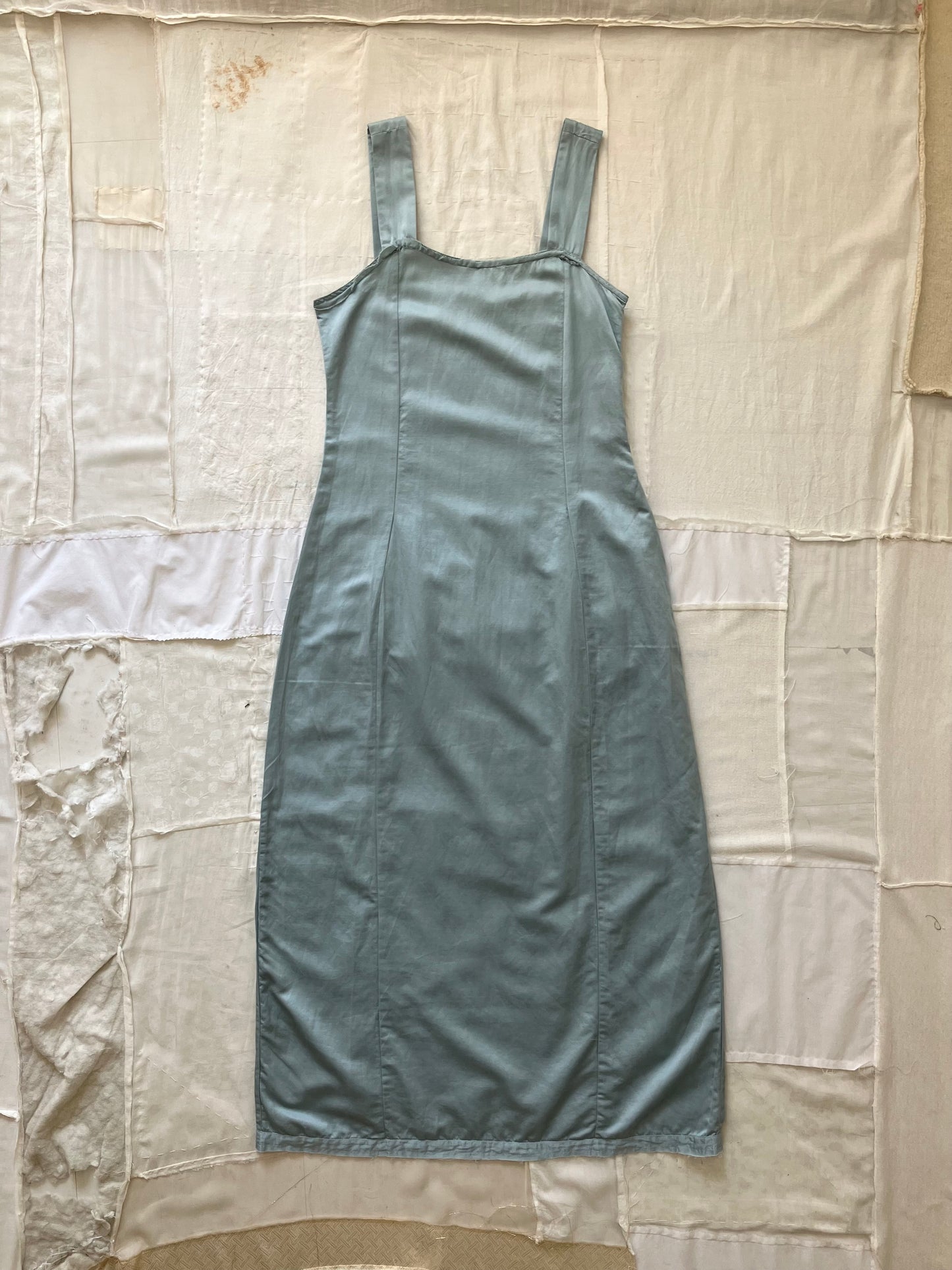 sula - wide strap dress - pearl-blue