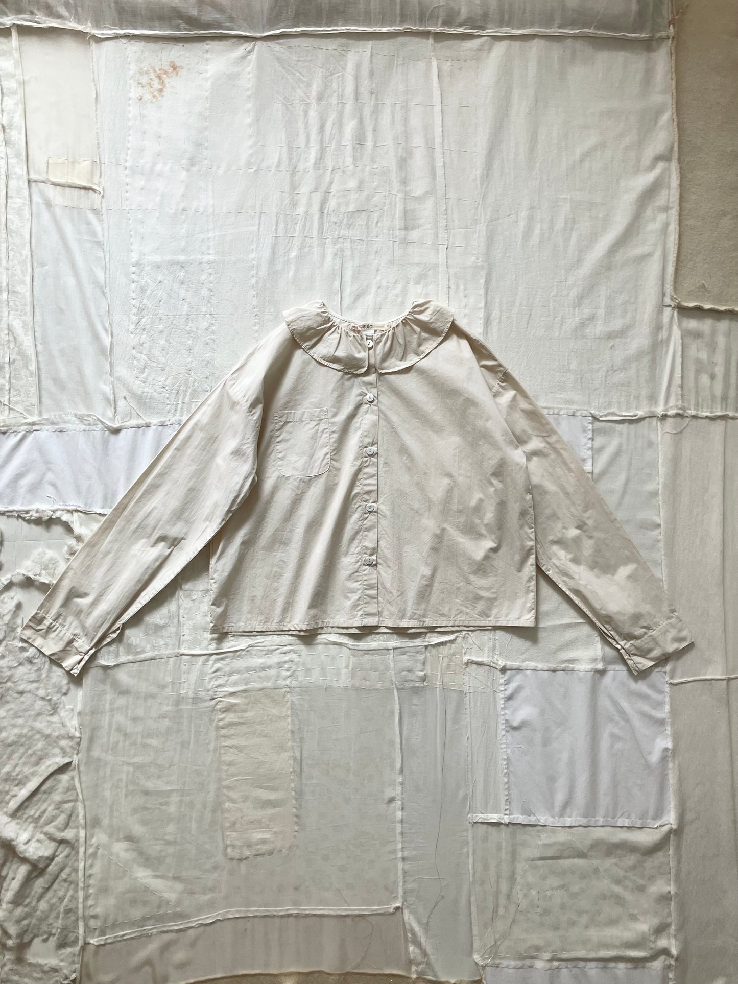 sula - pucked collar blouse - alabaster