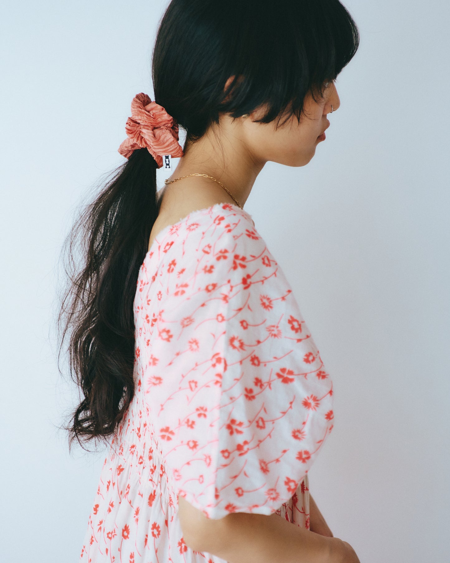 AZUR - Plissé Satin Silk Scrunchie - Pistachio