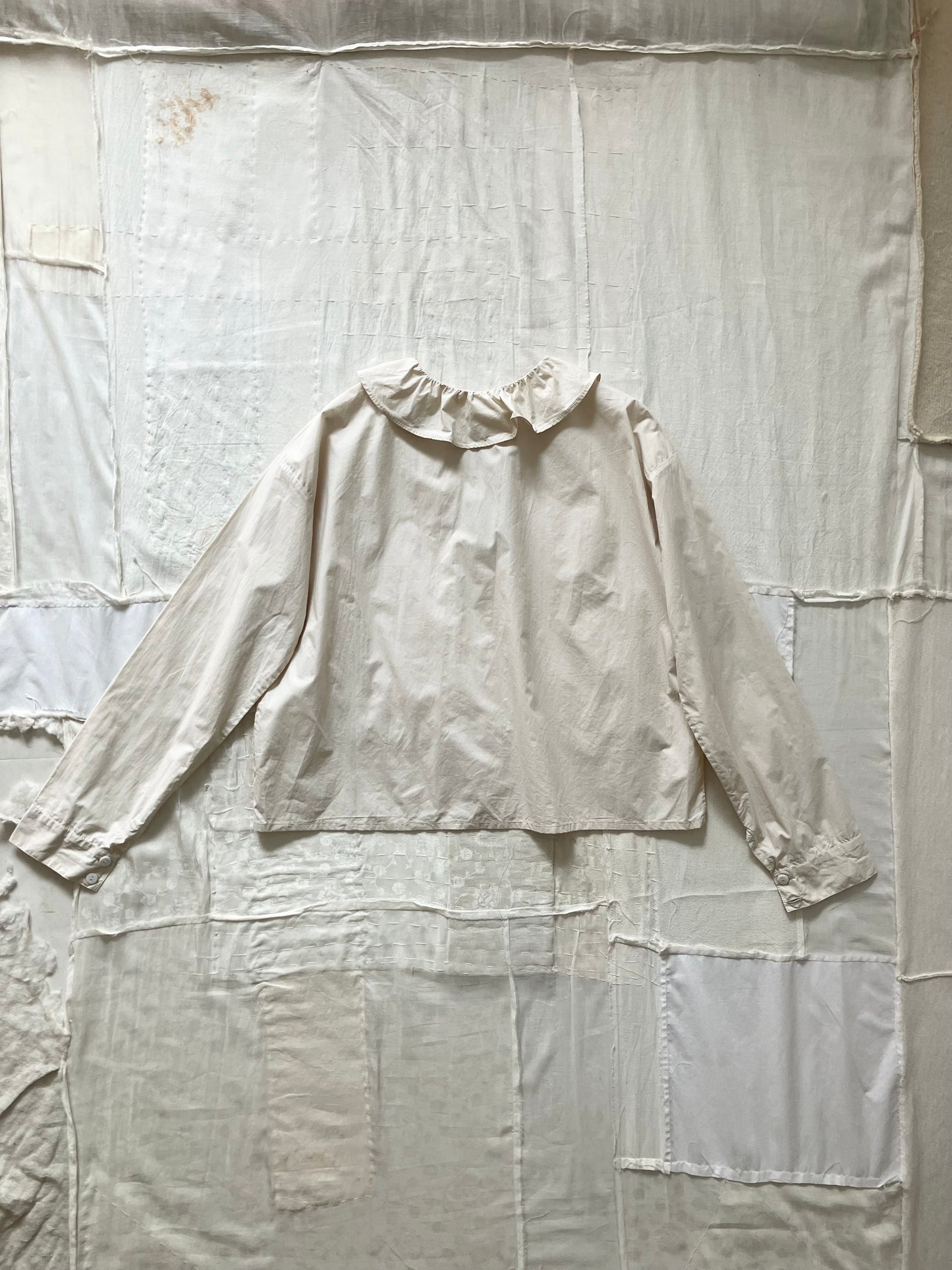 sula - pucked collar blouse - alabaster