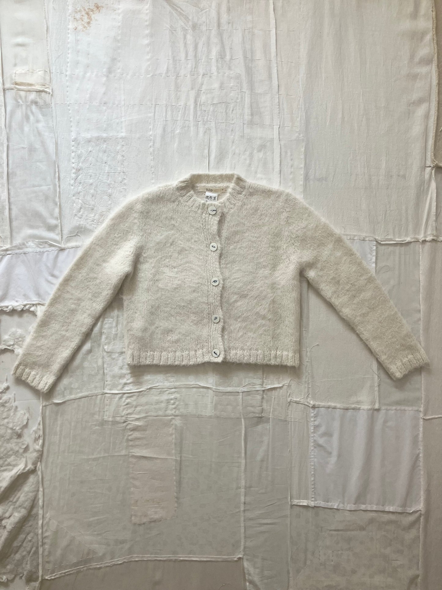 sula - fluffy alpaca nickel cardi - cream