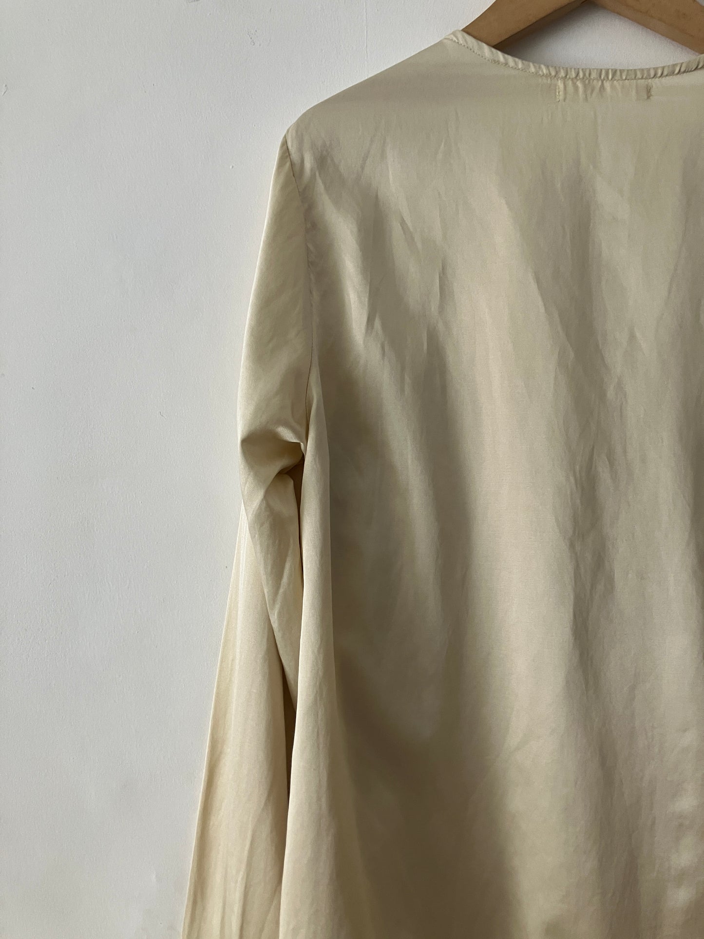 sula - new washed shirt - silk cotton satin - oyster white