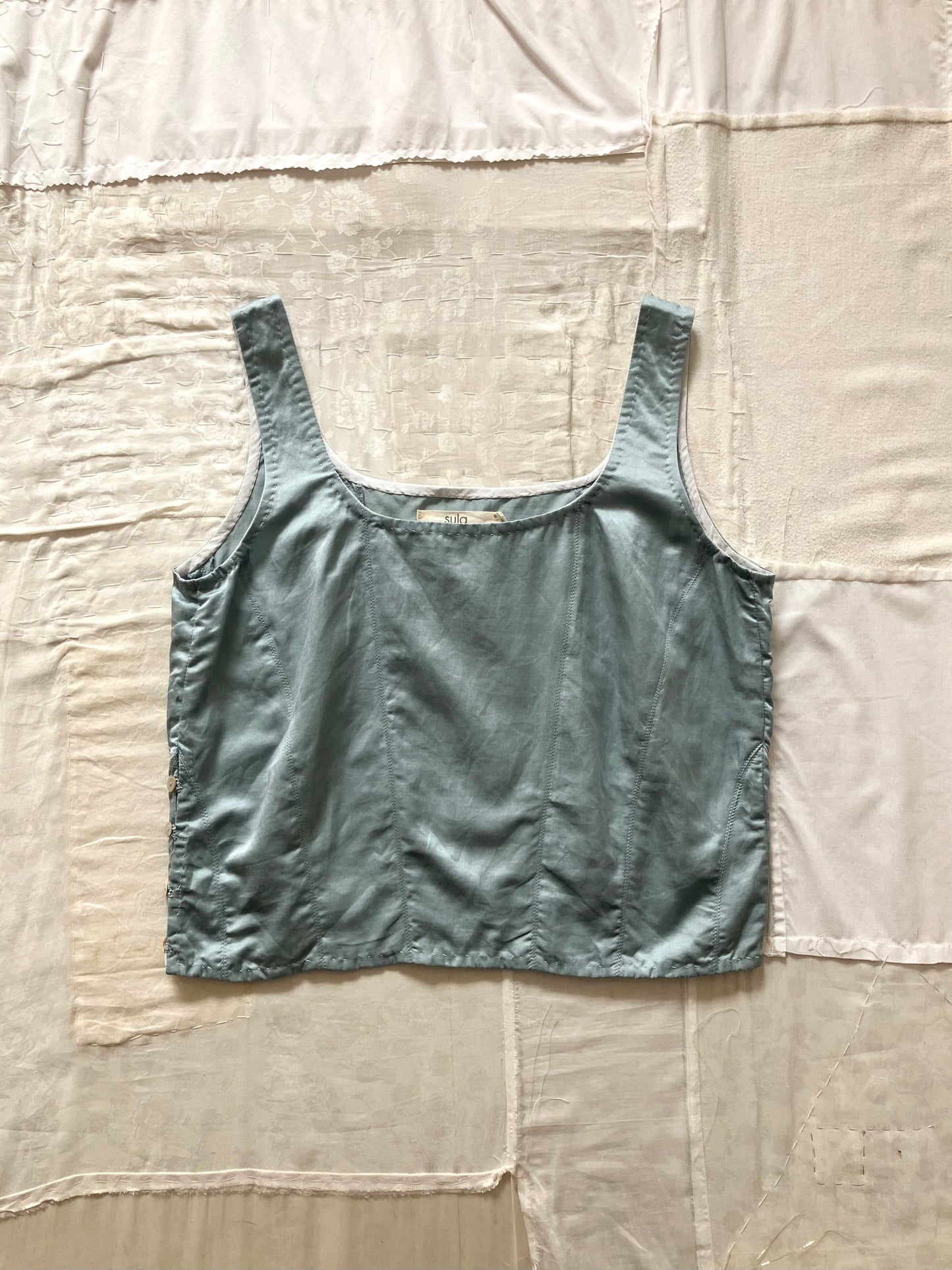 sula - corset top - pearl-blue