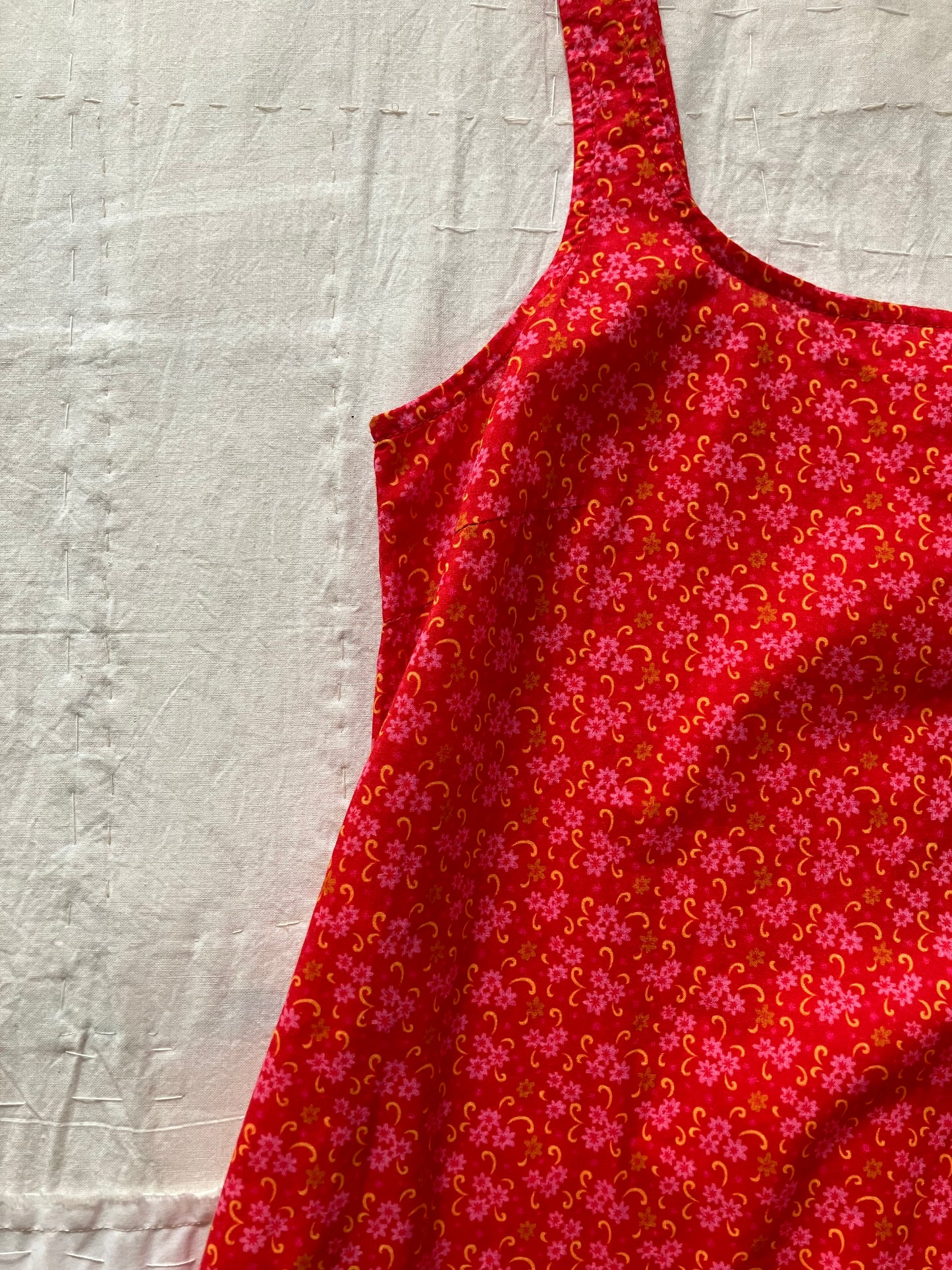 【Pre-loved】sula - plain dress - red flower