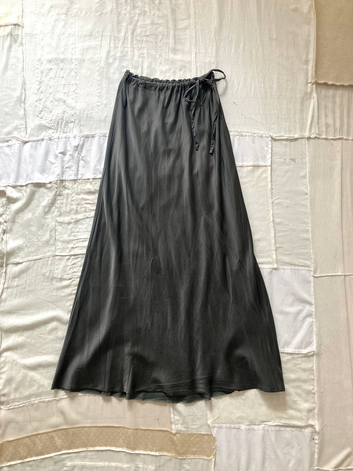 sula - bias cut long skirt - beluga