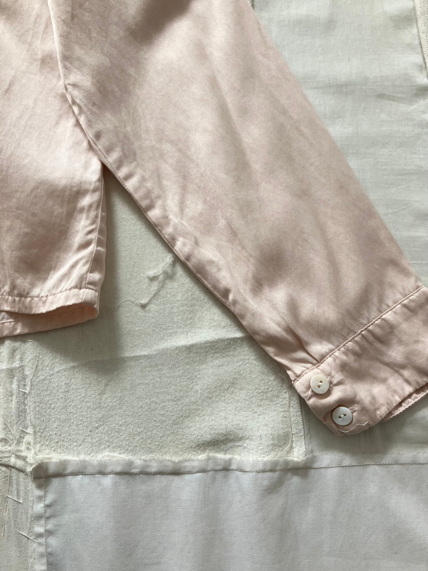 sula - pucked collar blouse - silk cotton satin - silver peony