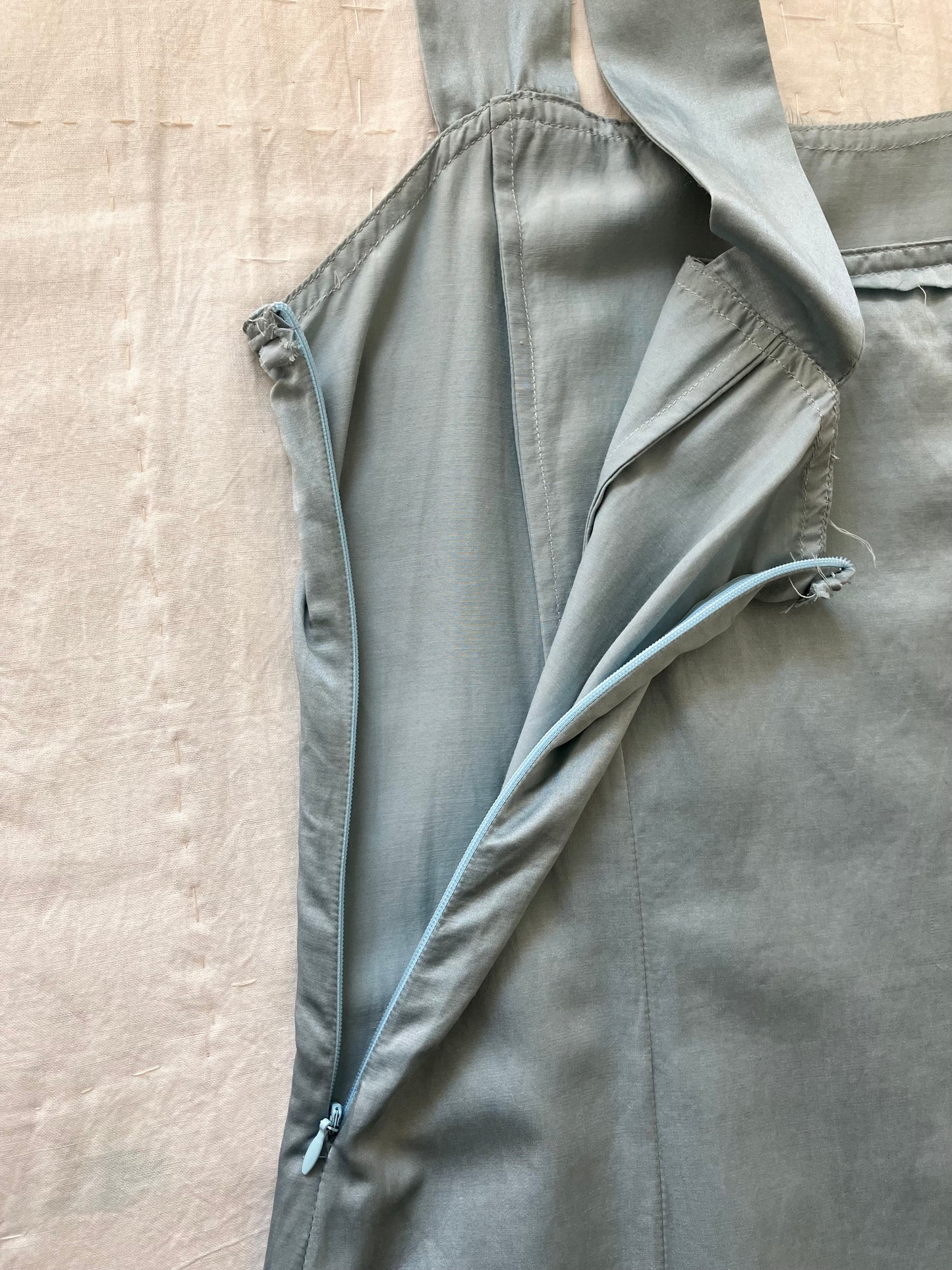 sula - wide strap dress - pearl-blue