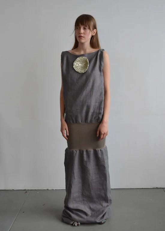 everyone's mother - Foil Dress - Charcoal