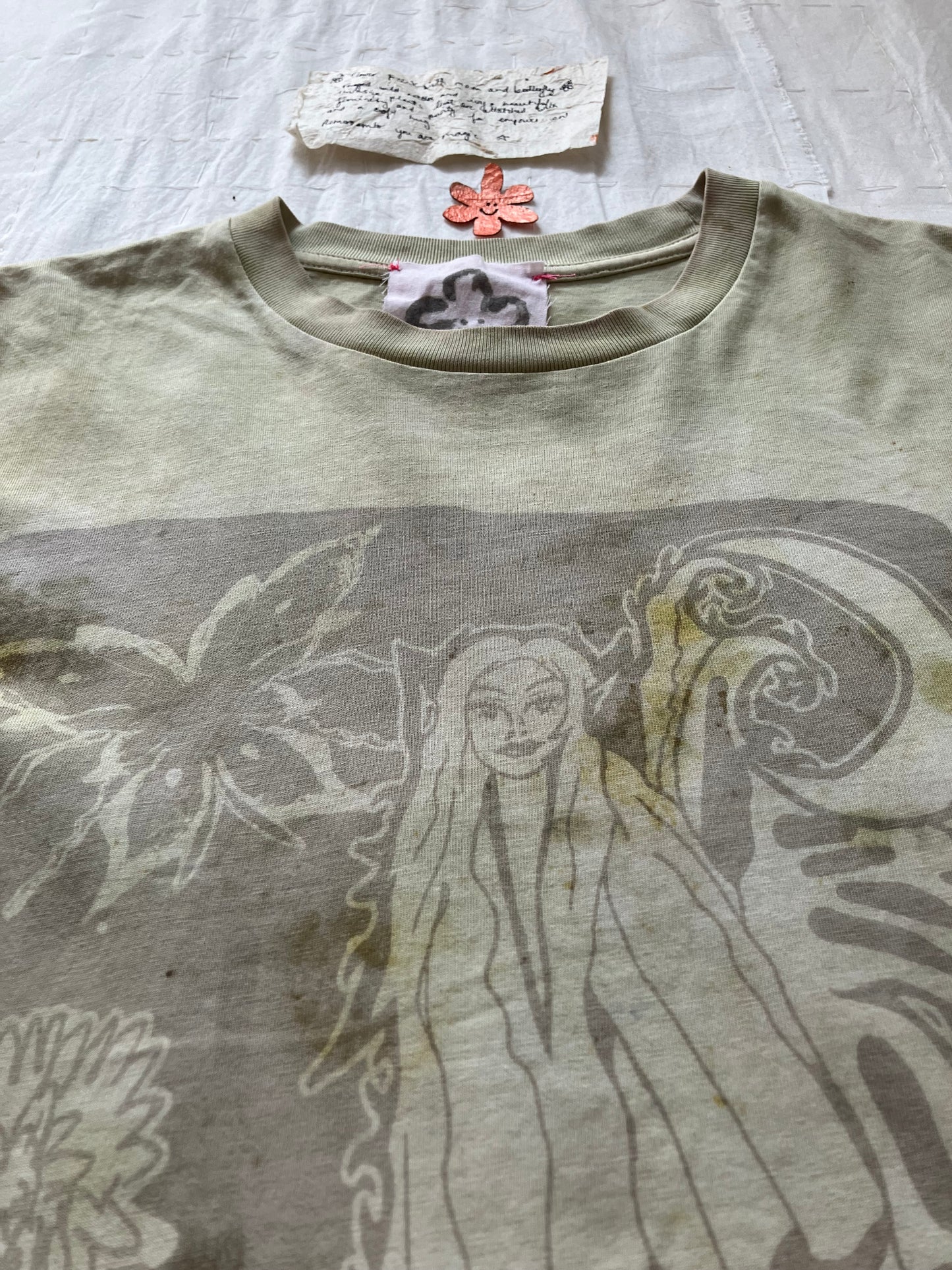EIRINN HAYHOW - FLOWER FAIRIE WITH MOON AND BUTTERFLY TSHIRT 1 with bio flower patch