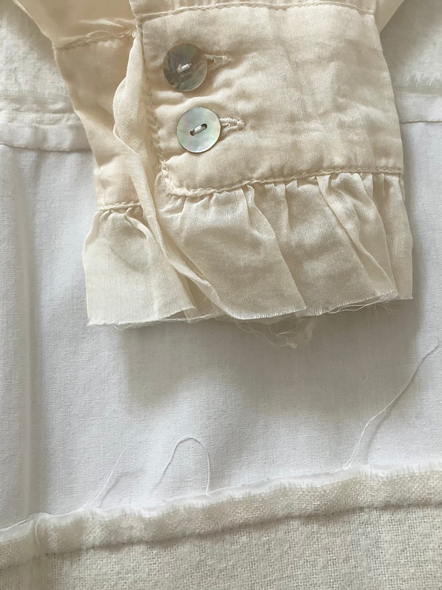 sula - frill blouse - egg nog