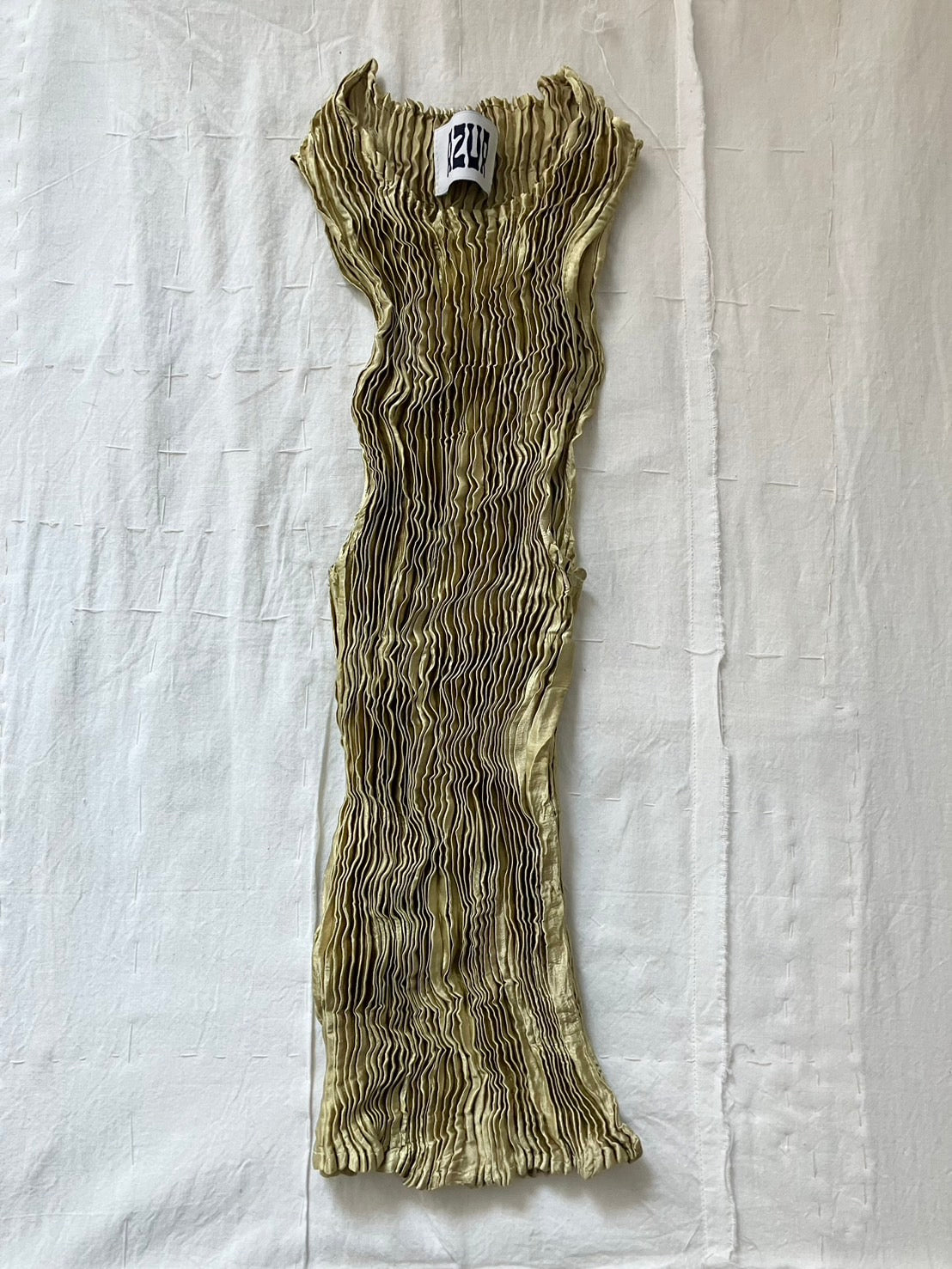 AZUR - Plissé Silk Tank Top - Pistachio