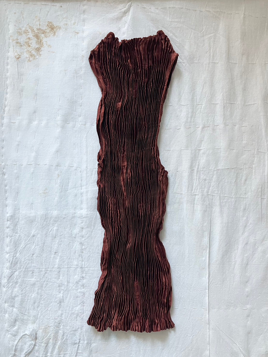 AZUR - Plissé Silk Tank Top - Mahogany