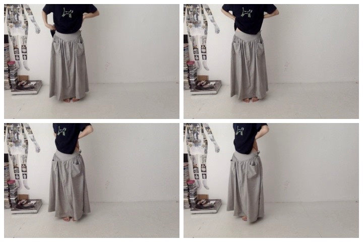 everyone's mother - garden skirt long - Smoke