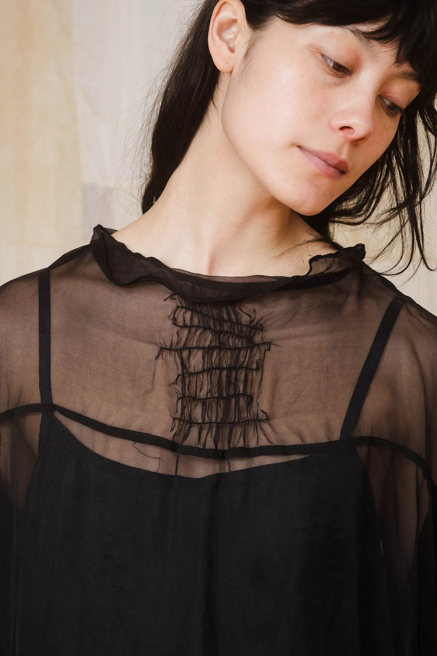 sula - lead dress - silk organza - egg nog