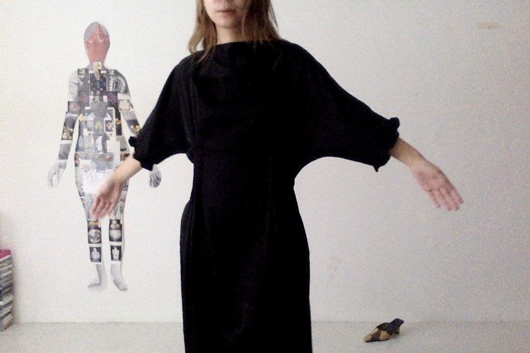 sula - doris dress - silk cotton satin - anthracite