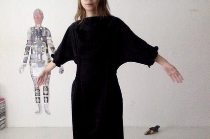 sula - doris dress - silk cotton satin - anthracite