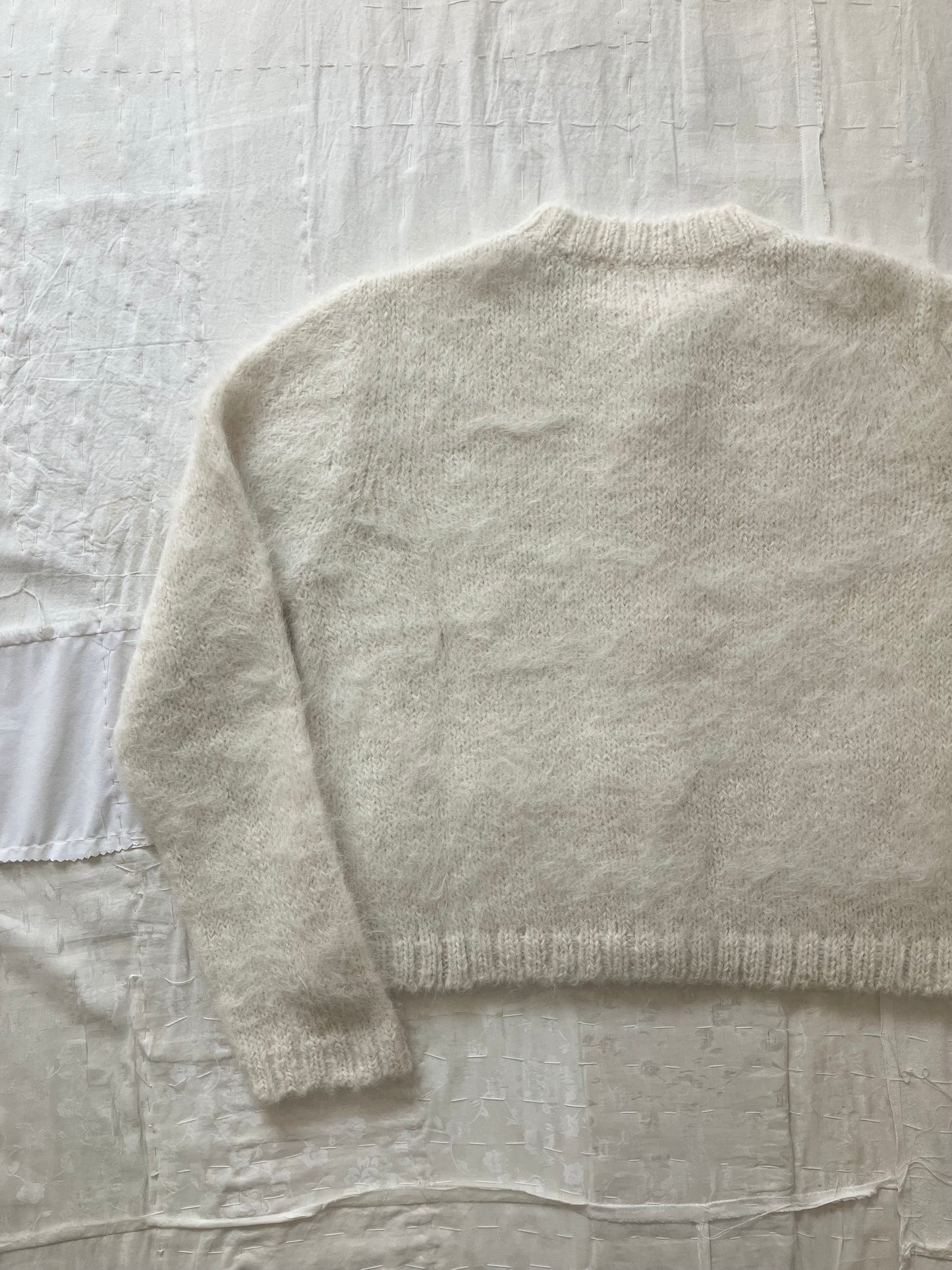 sula - fluffy alpaca nickel cardi - cream