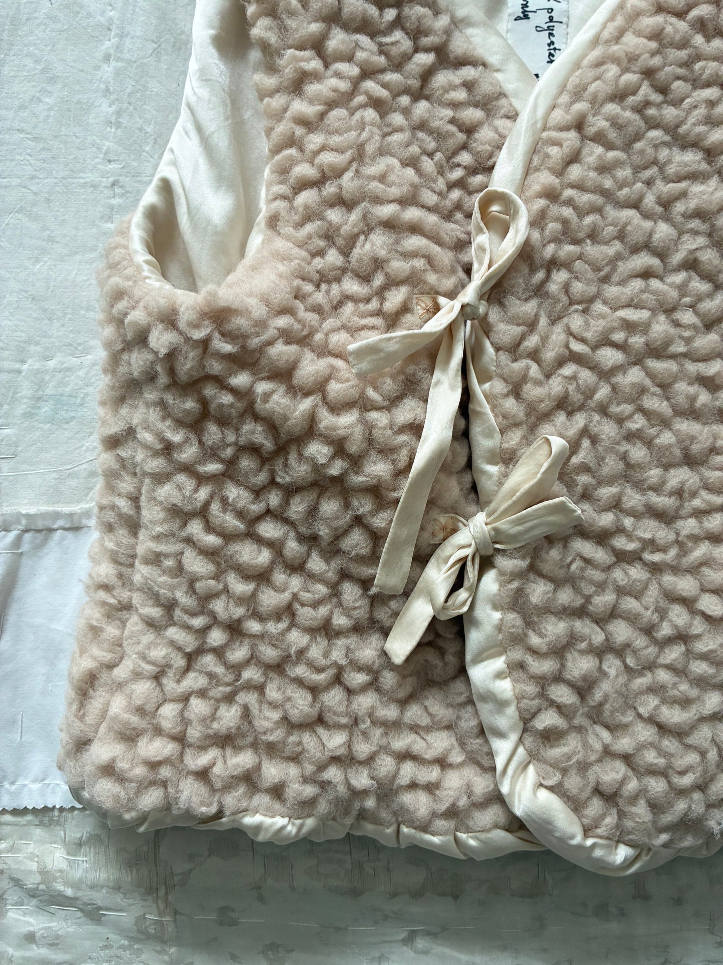 sula - wrap tie vest - big fluffy - crystal grey