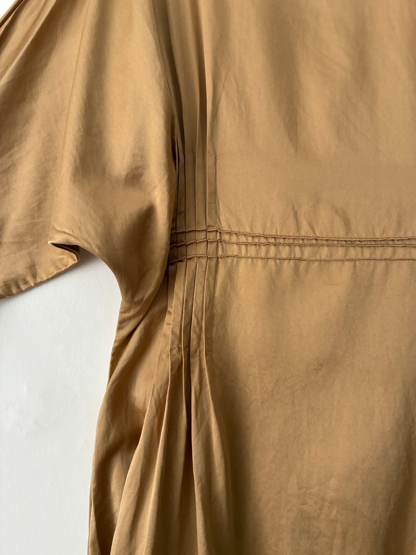 sula - doris dress - silk cotton satin - curry