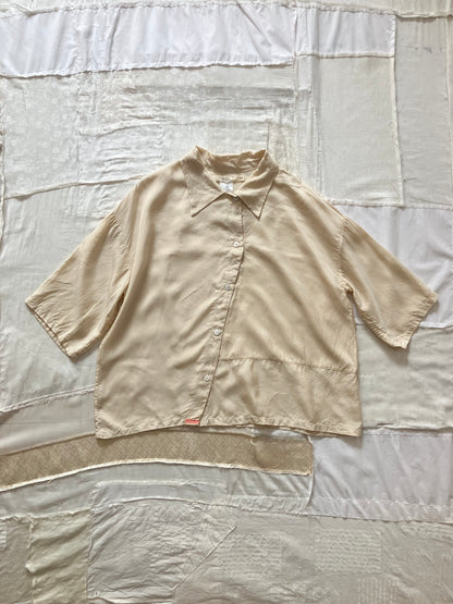sula - clean patch shirt - gold & cream stripy turchi