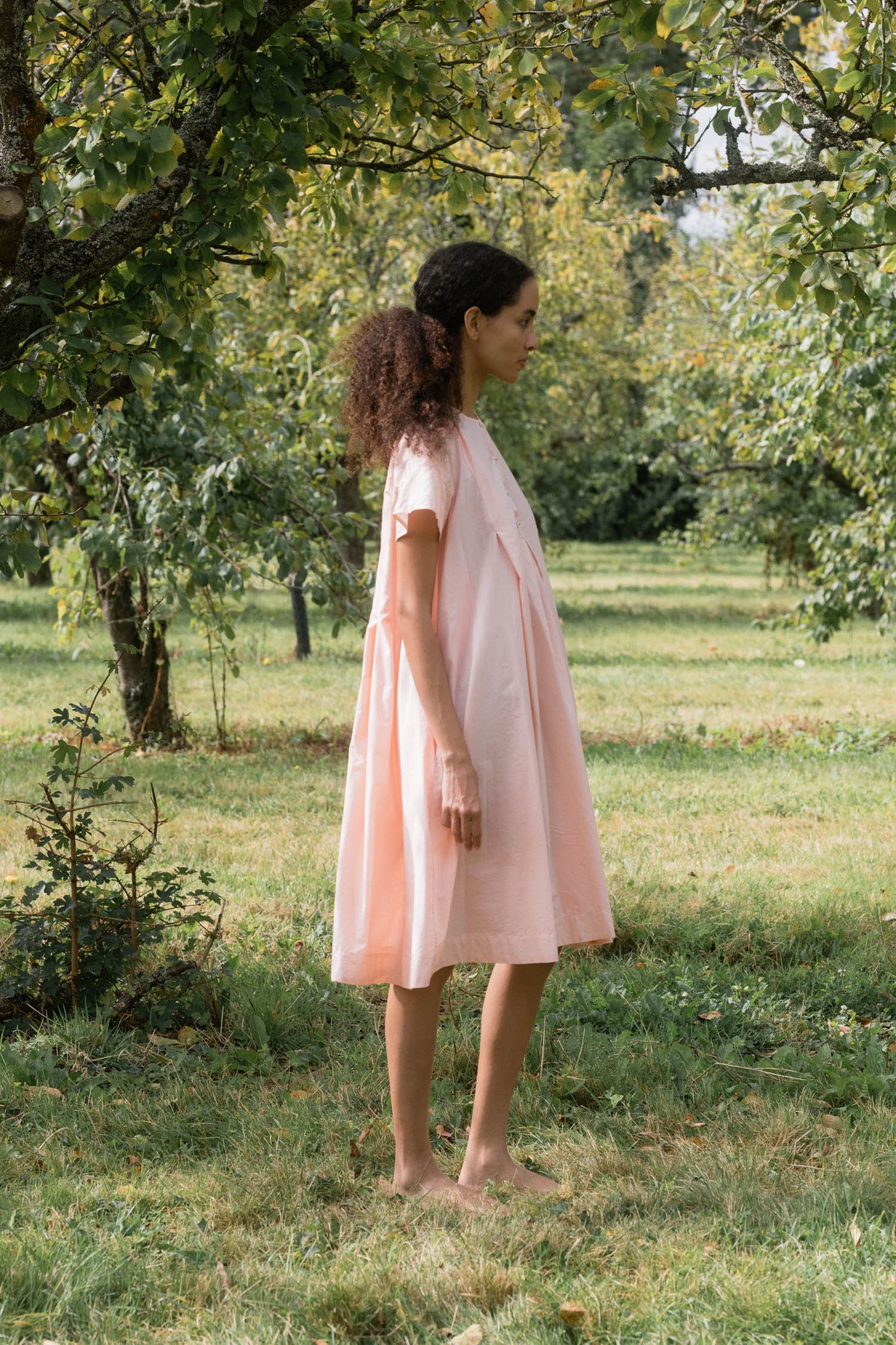 sula - dolls dress - cotton - tiny orange check