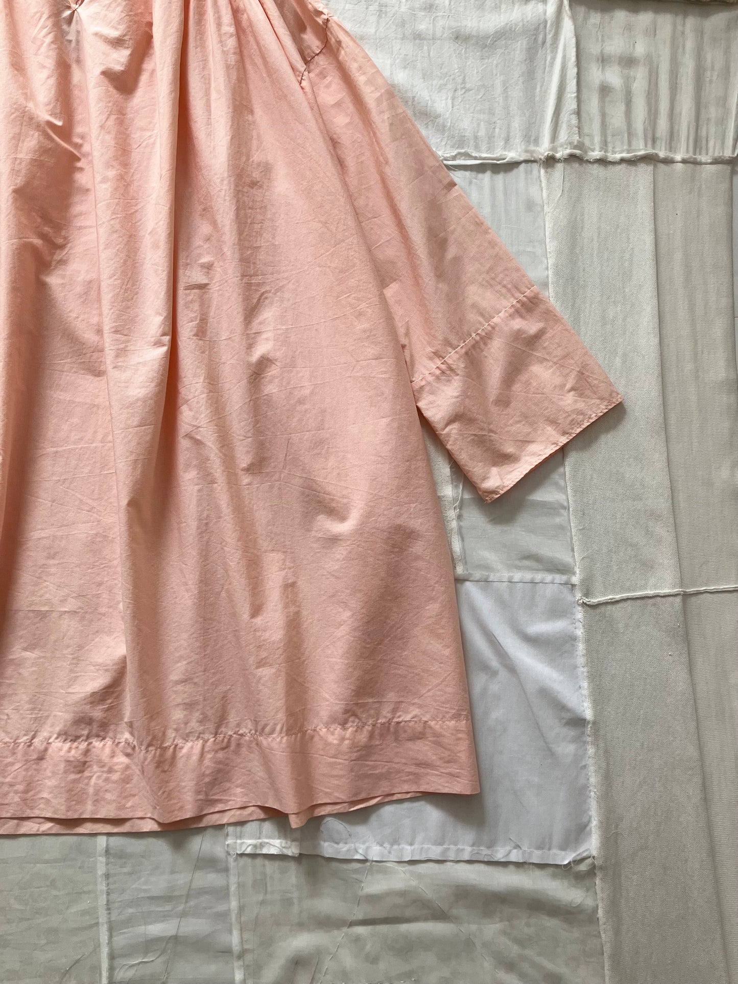 sula - gathered dress - tiny orange check