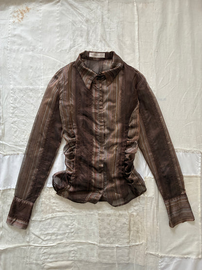 garbage core - 35 BUTTONS GATHERED SHIRT