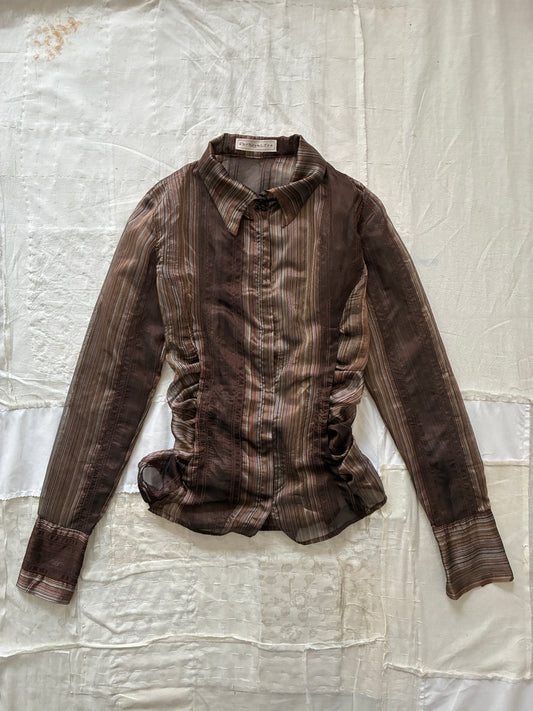 garbage core - 35 BUTTONS GATHERED SHIRT