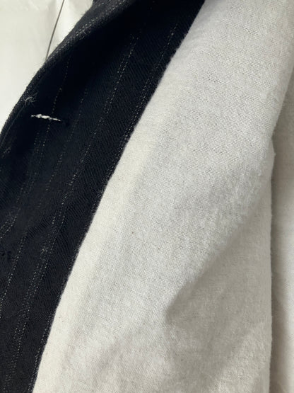 sula - frill stanley jacket - black wool stripe