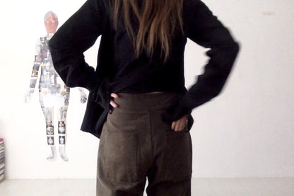sula - flare pants - cotton patina - dirt
