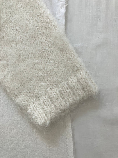 sula - fluffy alpaca nickel cardi - cream