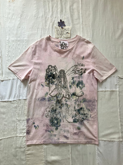 EIRINN HAYHOW - FOREST FAIRIE WITH SNAIL AND SUN TSHIRT 2 with bio flower patch