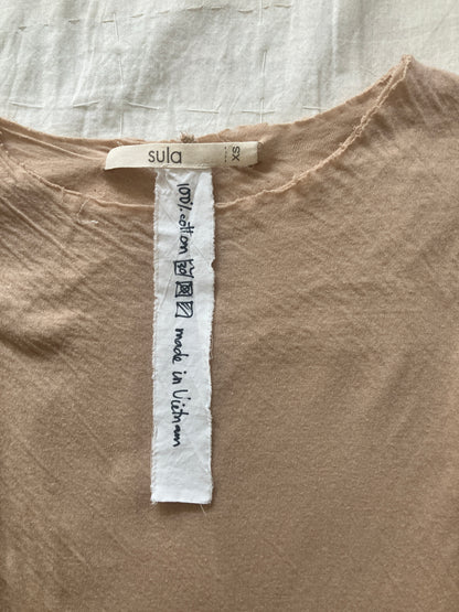 sula - long sleeve tee - cotton jersey - beige