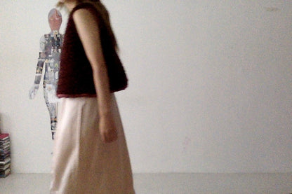 sula - wrap tie vest - big fluffy - conker red