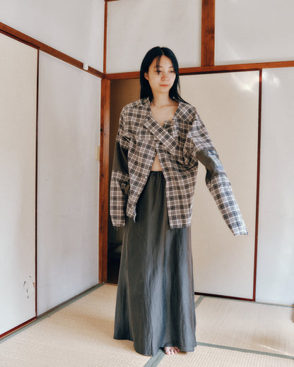 sula - bias cut long skirt - beluga