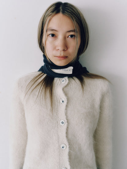 sula - fluffy alpaca nickel cardi - cream
