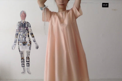 sula - dolls dress - cotton - tiny orange check