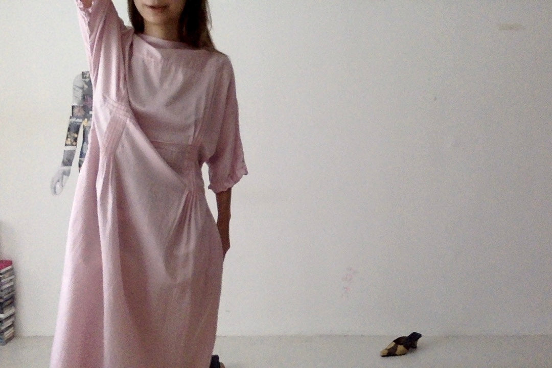 sula - doris dress - silk cotton satin - lilac sachet