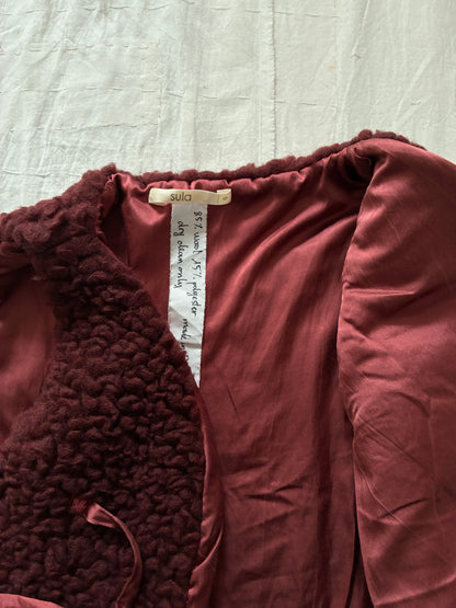 sula - wrap tie vest - big fluffy - conker red