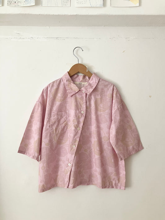 sula - clean new shirt - pink rose print