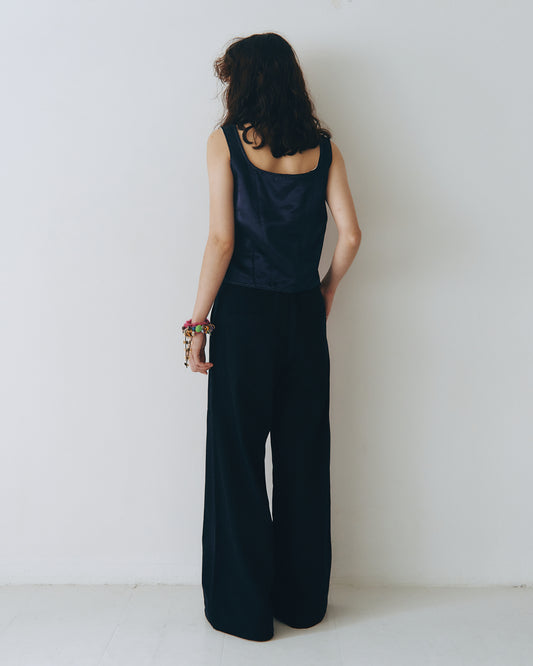 sula - flare pants velvetty cotton - dark navy