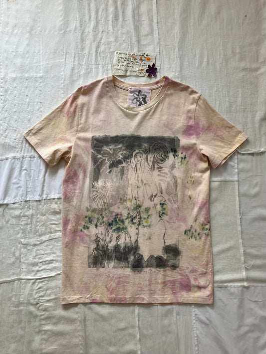 EIRINN HAYHOW - FLOWER FAIRIE WITH MOON AND BUTTERFLY TSHIRT 2 with bio flower patch