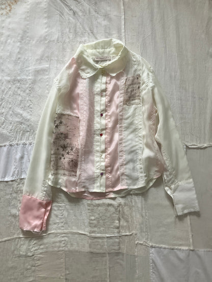 garbage core - SEMISHEER PATCHWORK SHIRT