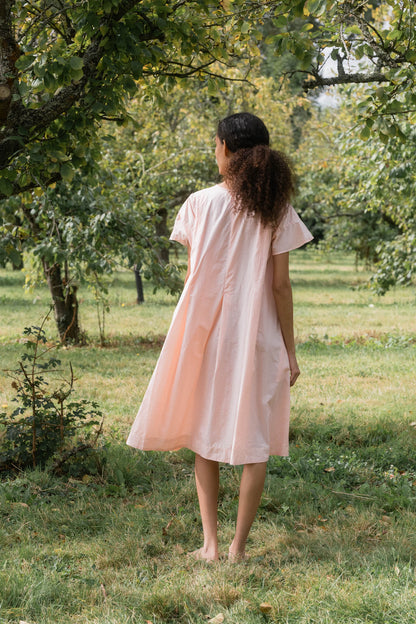 sula - dolls dress - cotton - tiny orange check